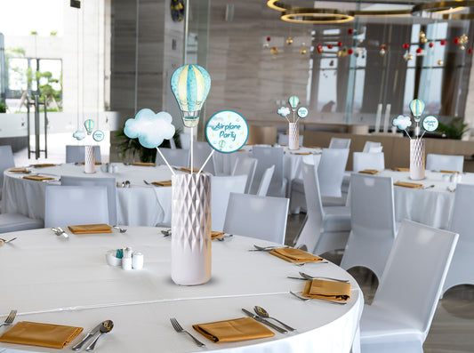 Airplane Theme Birthday Party Table Toppers for Decoration