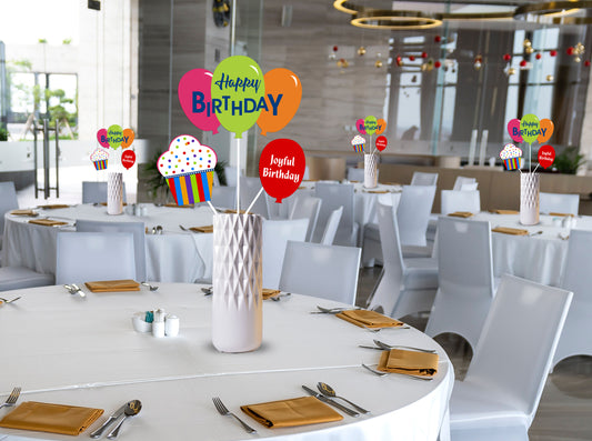 Joyful Birthday Table Toppers for Decoration