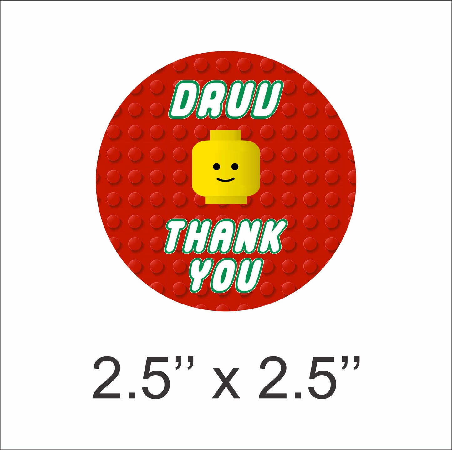 Lego Theme Birthday Party Thank You Gift Tags