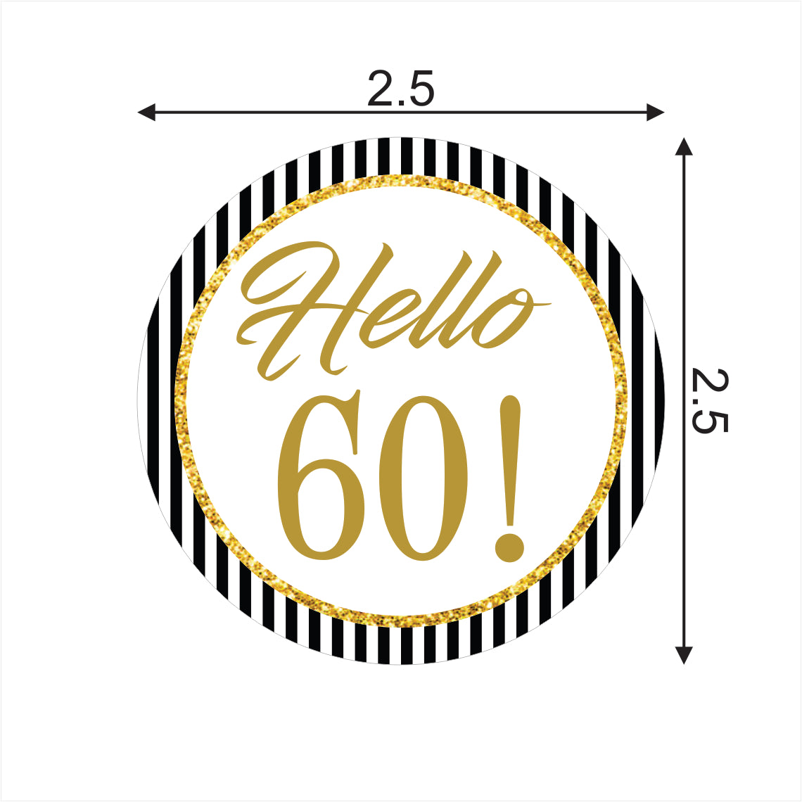 60th Birthday Party Thank You Gift Tags