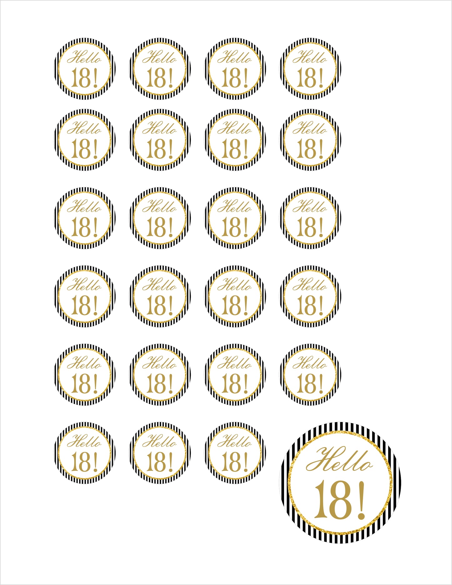 18th Birthday Party Thank You Gift Tags