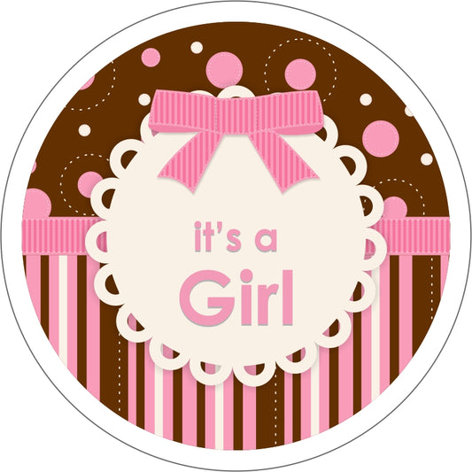 Cute Teddy Theme Welcome Baby Girl Thank You Gift Tags
