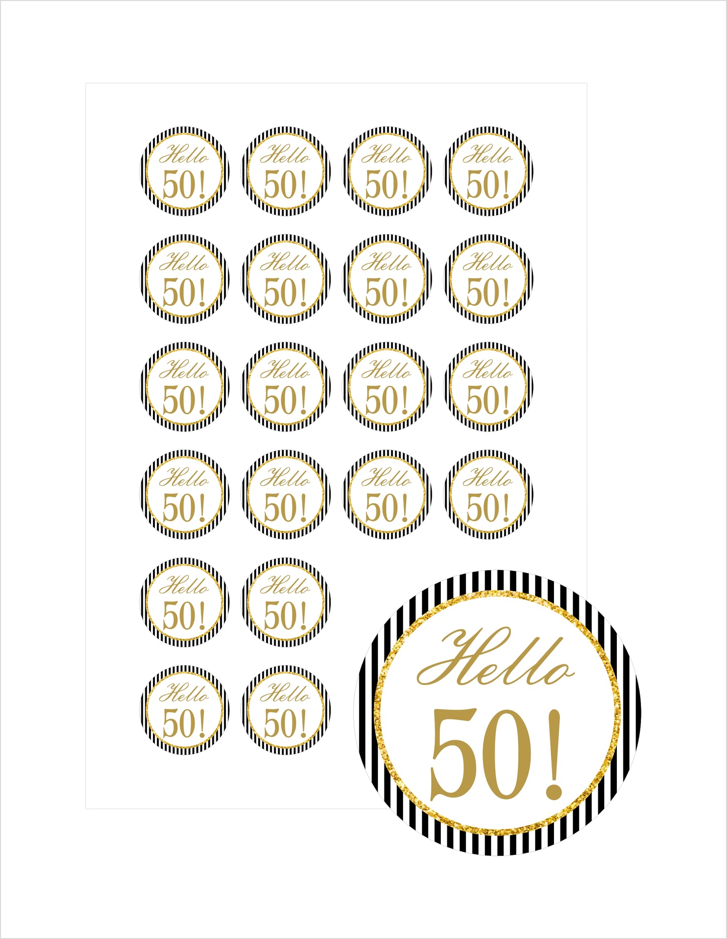 50th Birthday Party Thank You Gift Tags