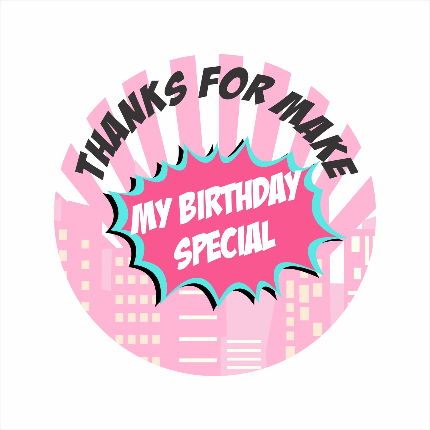 Super Girl Theme Birthday Party Thank You Gift Tags