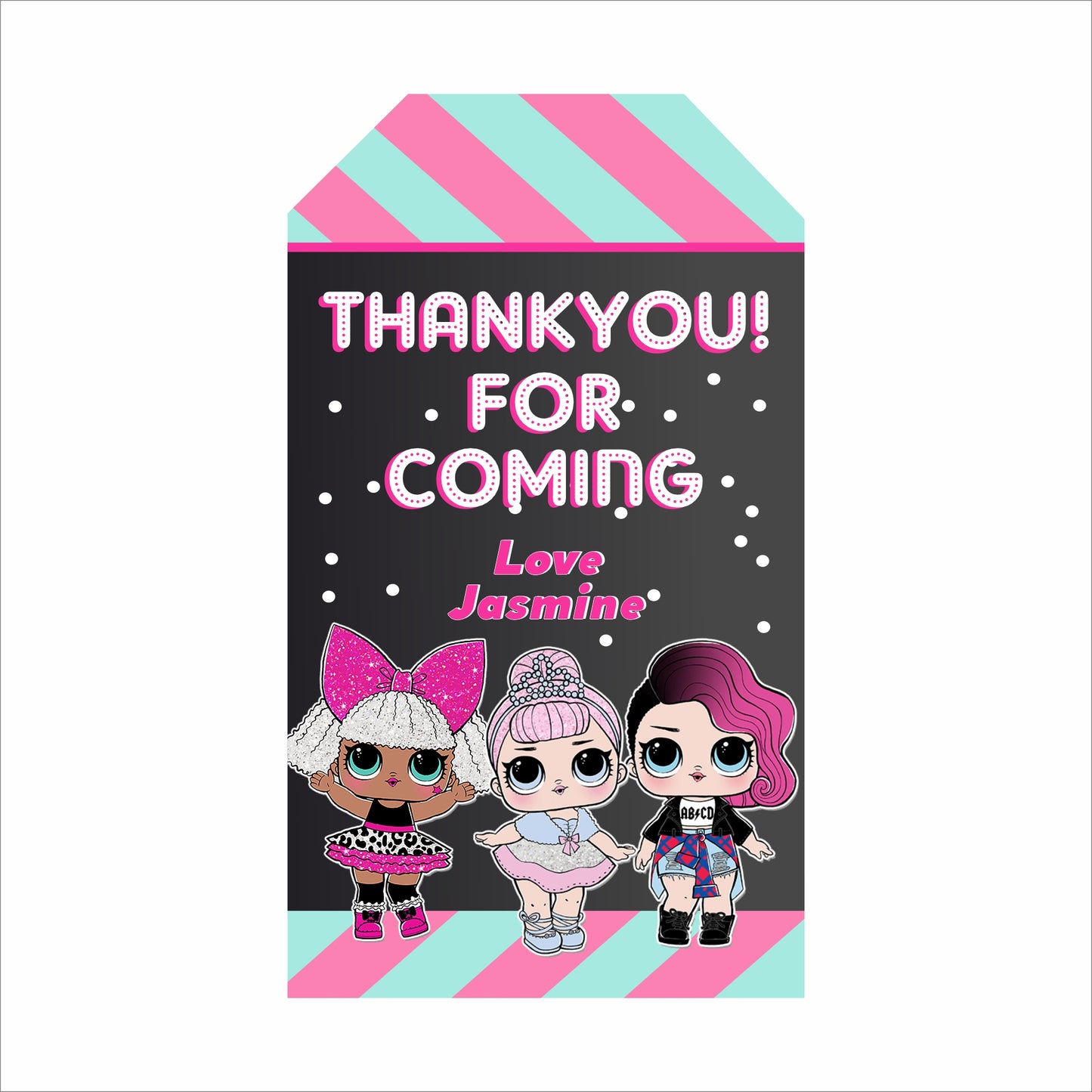 LOL Party Theme Birthday Party Thank You Gift Tags