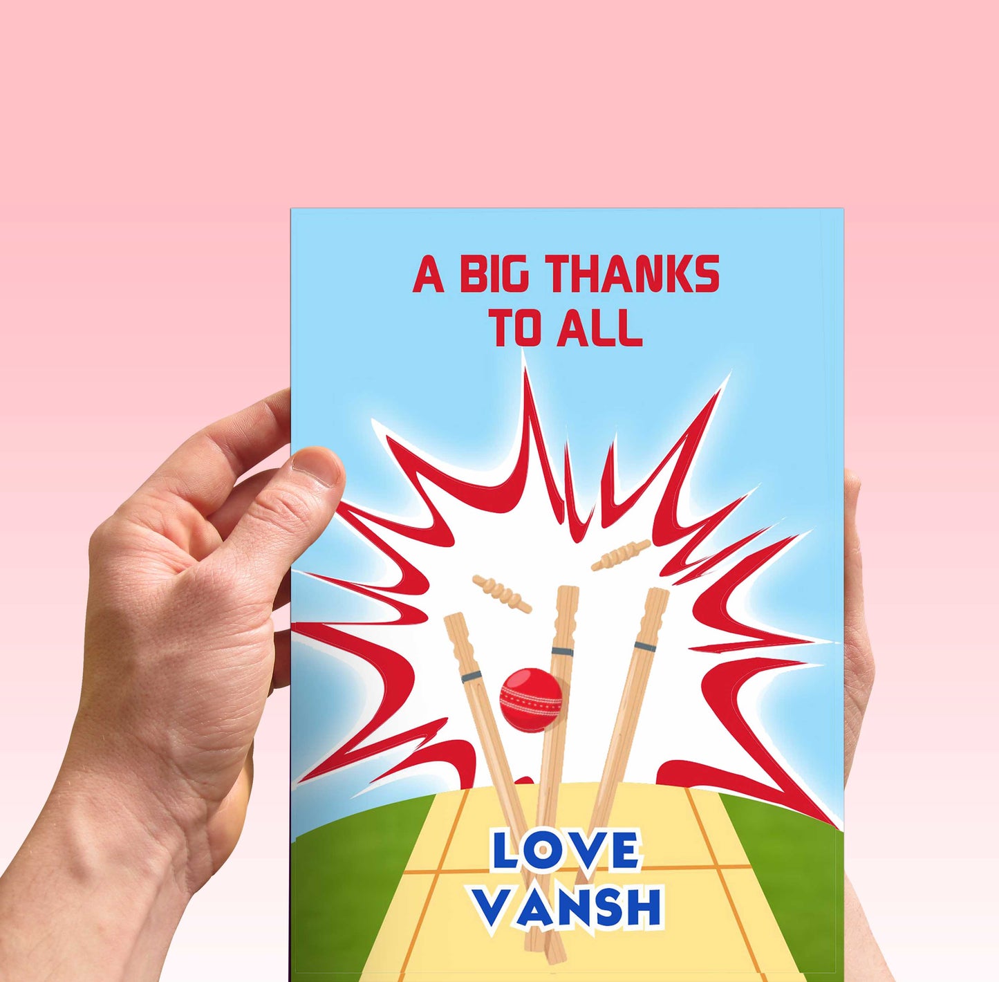 Cricket Theme Birthday Party Thank You Gift Cards