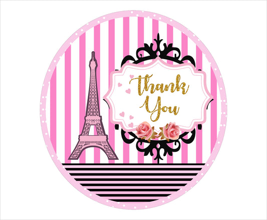 Oh La La Paris Theme Birthday Party Thank You Gift Tags