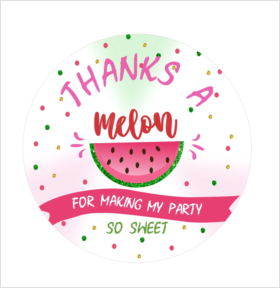 One In A Melon Theme Birthday Party Thank You Gift Tags