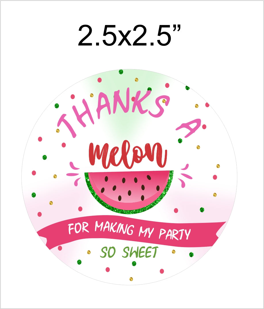 One In A Melon Theme Birthday Party Thank You Gift Tags