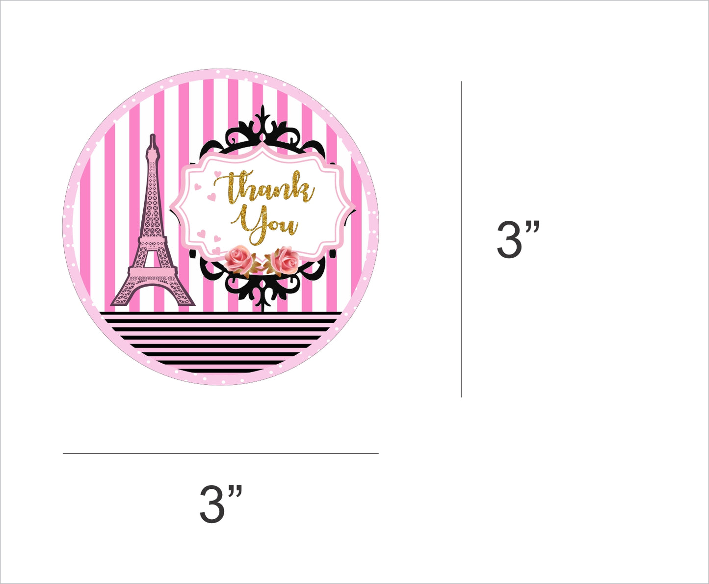 Oh La La Paris Theme Birthday Party Thank You Gift Tags