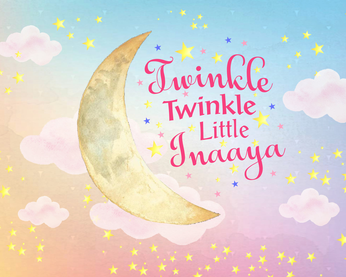 Personalize Twinkle Twinkle Little Star Birthday Backdrop Banner