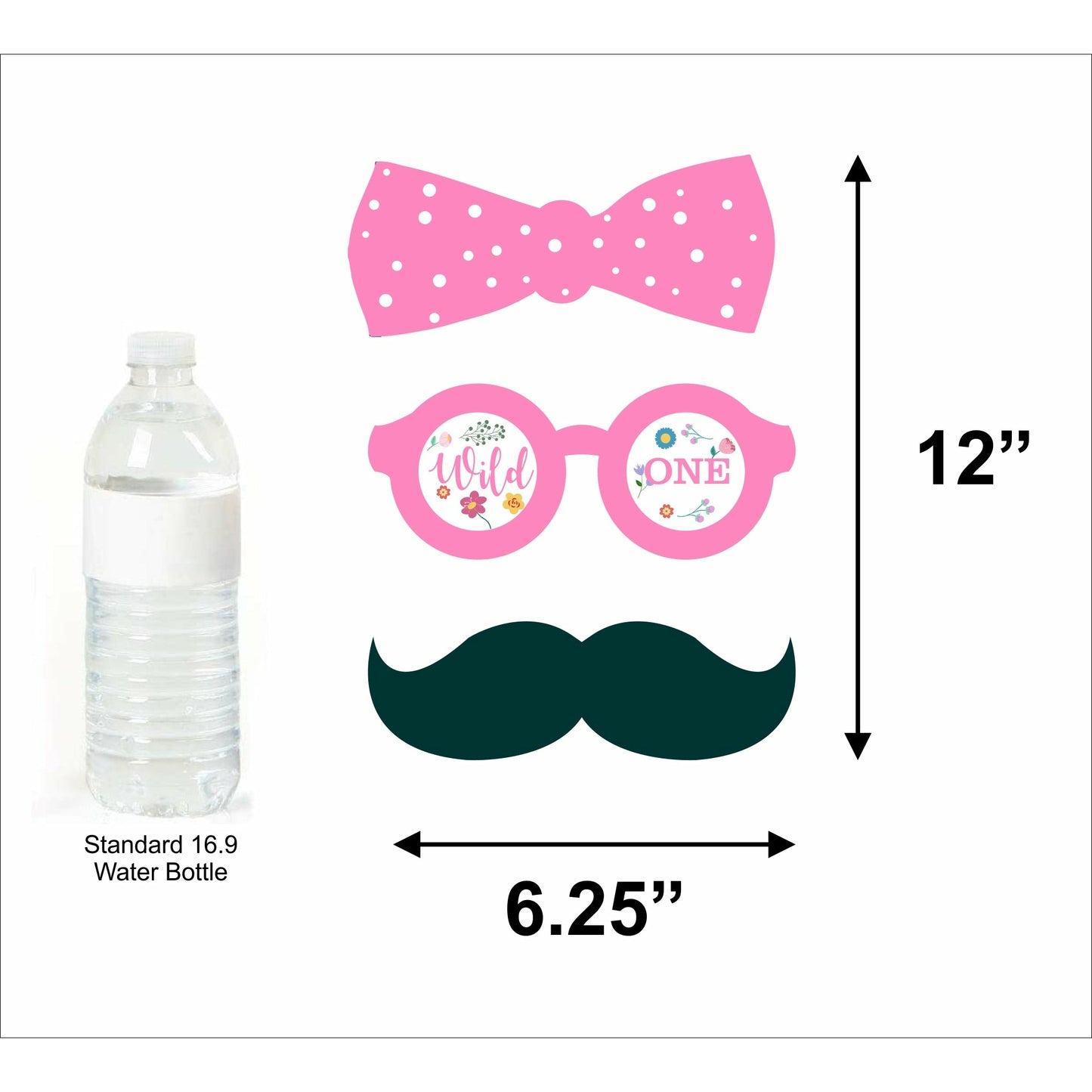 Wild One Birthday Party Photo Booth Props Kit