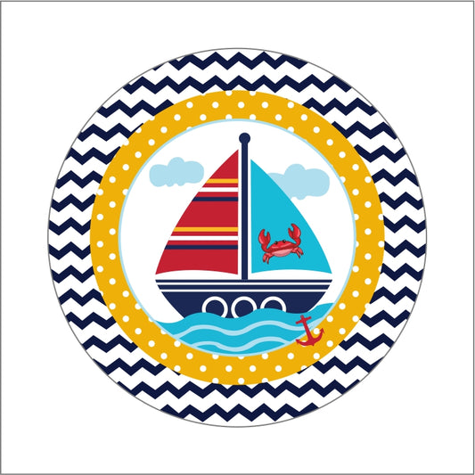 Nautical Ahoy Theme Birthday Party Thank You Gift Tags