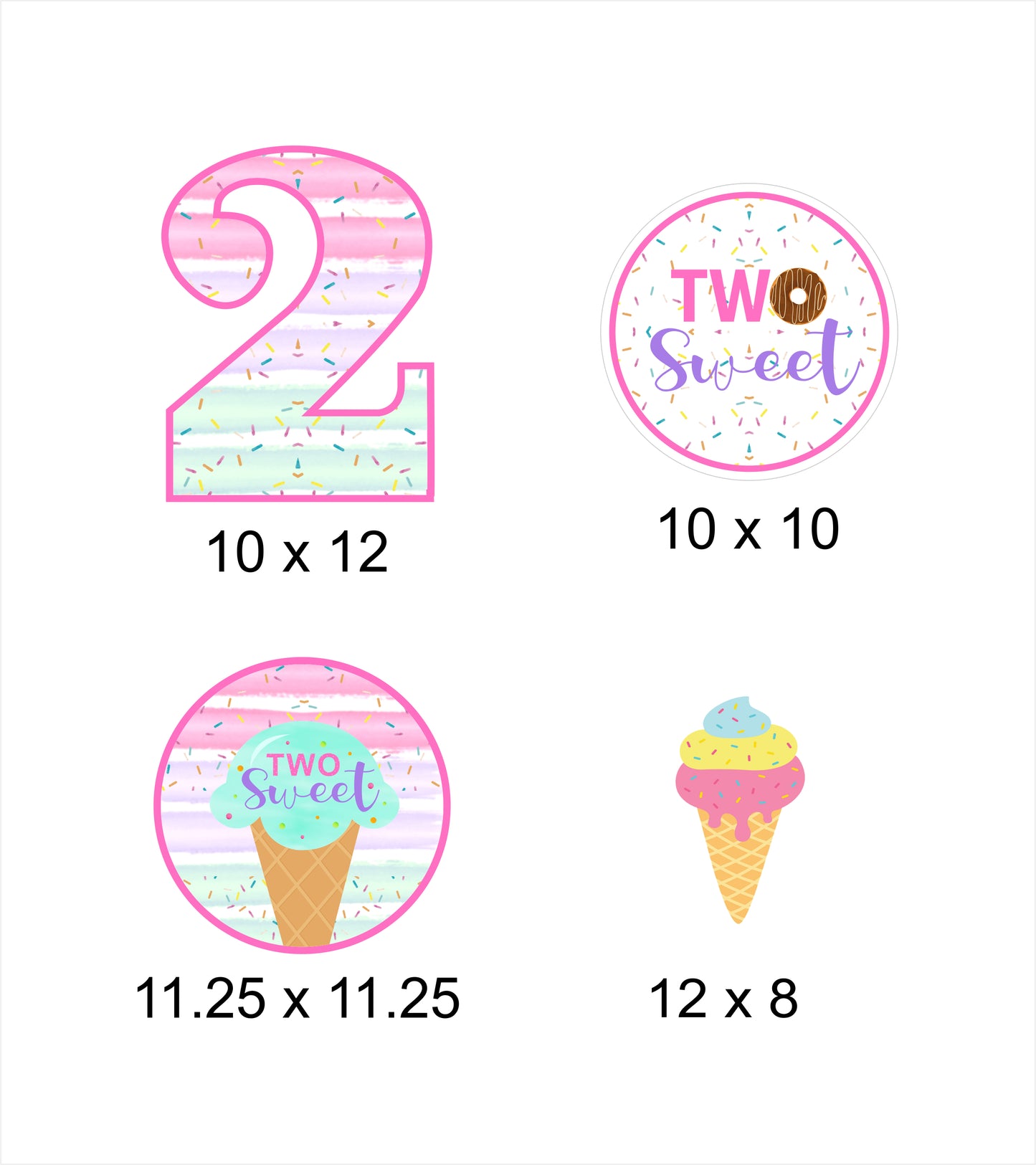 Two Sweet Theme Birthday Party Hanging Set for Decoration