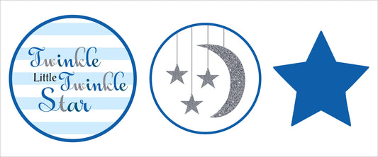 Twinkle Twinkle Little Star Theme Birthday Party Cupcake Toppers for Decoration