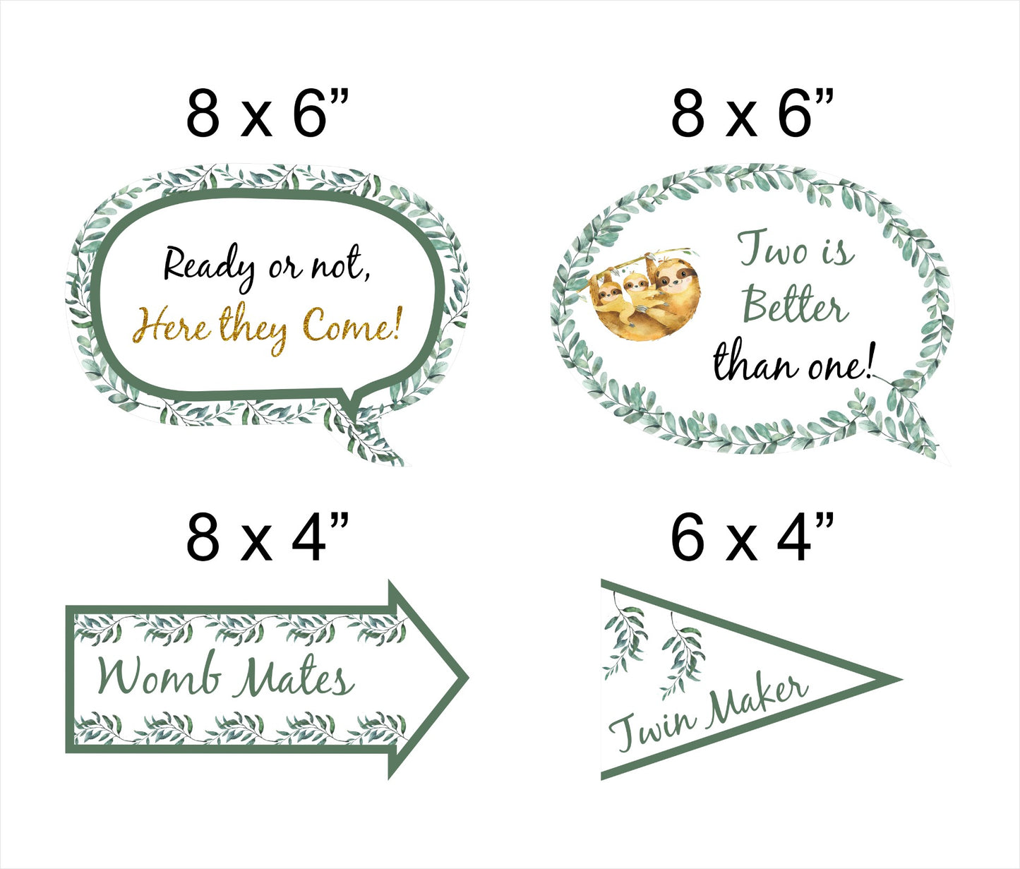 Twins Baby Theme Birthday Party Photo Booth Props Kit