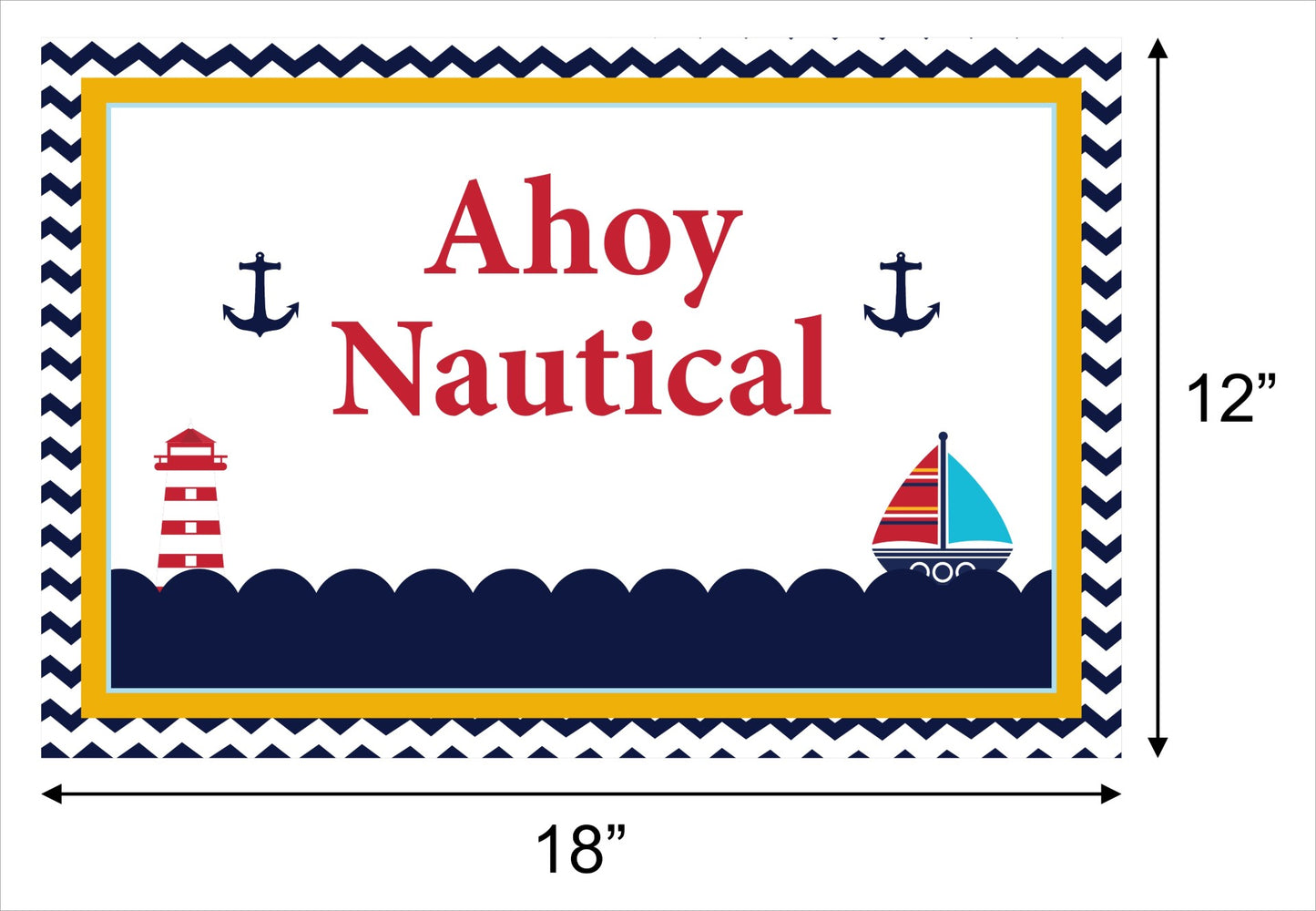Nautical Ahoy Theme Birthday Table Mats for Decoration