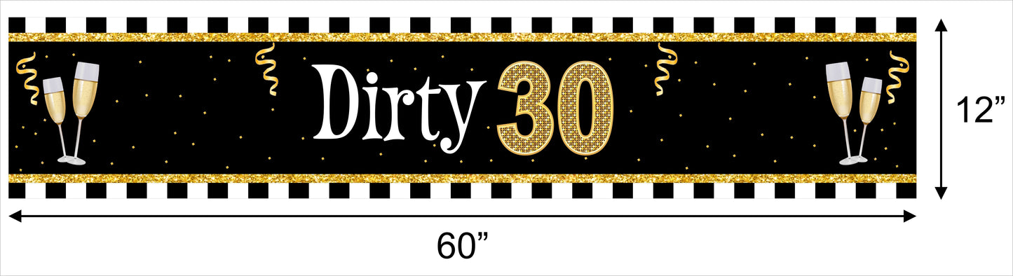 30th Birthday Long Banner for Decoration