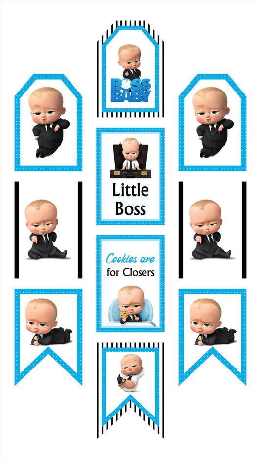 Boss Baby Theme Birthday Paper Door Banner for Wall Decoration