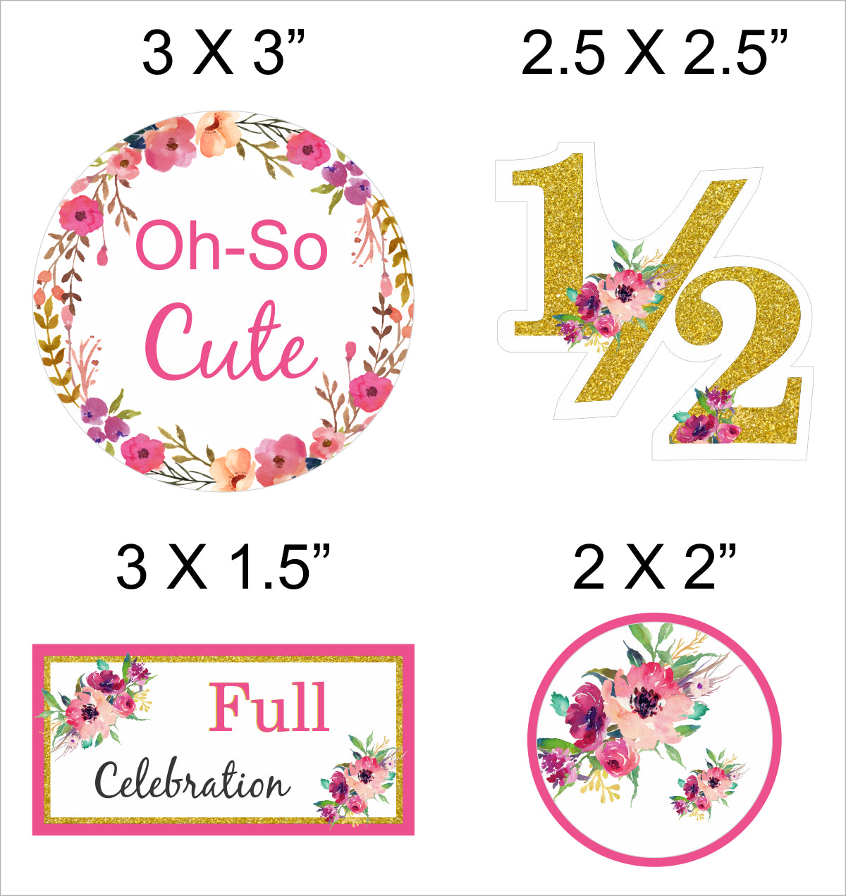 Half Birthday Party Cake Topper /Cake Decoration Kit