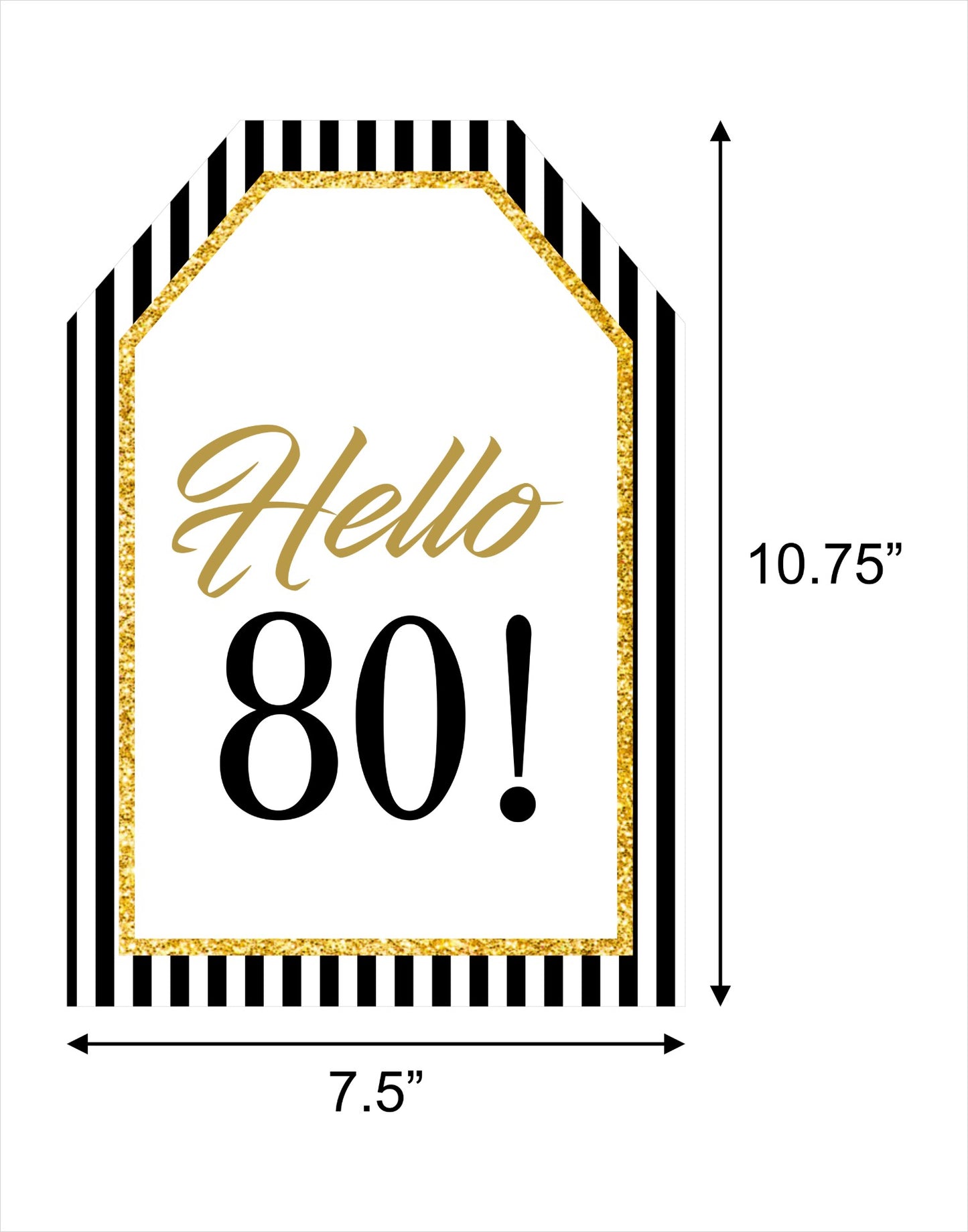 80th Birthday Paper Door Banner for Wall Decoration