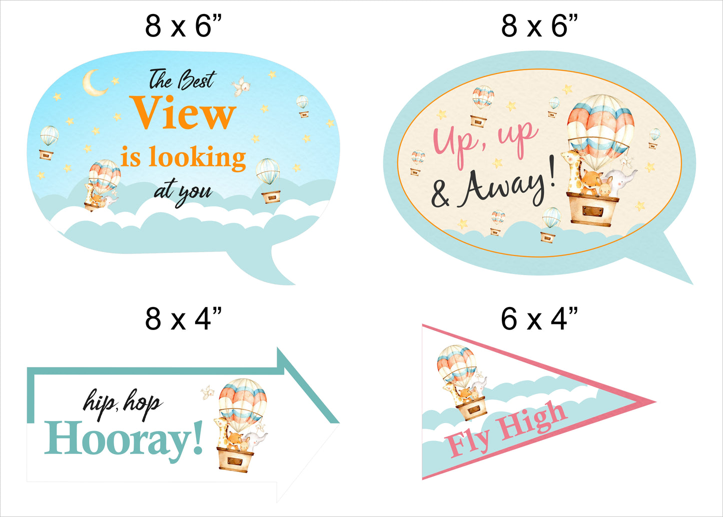 Hot Air Theme Birthday Party Photo Booth Props Kit