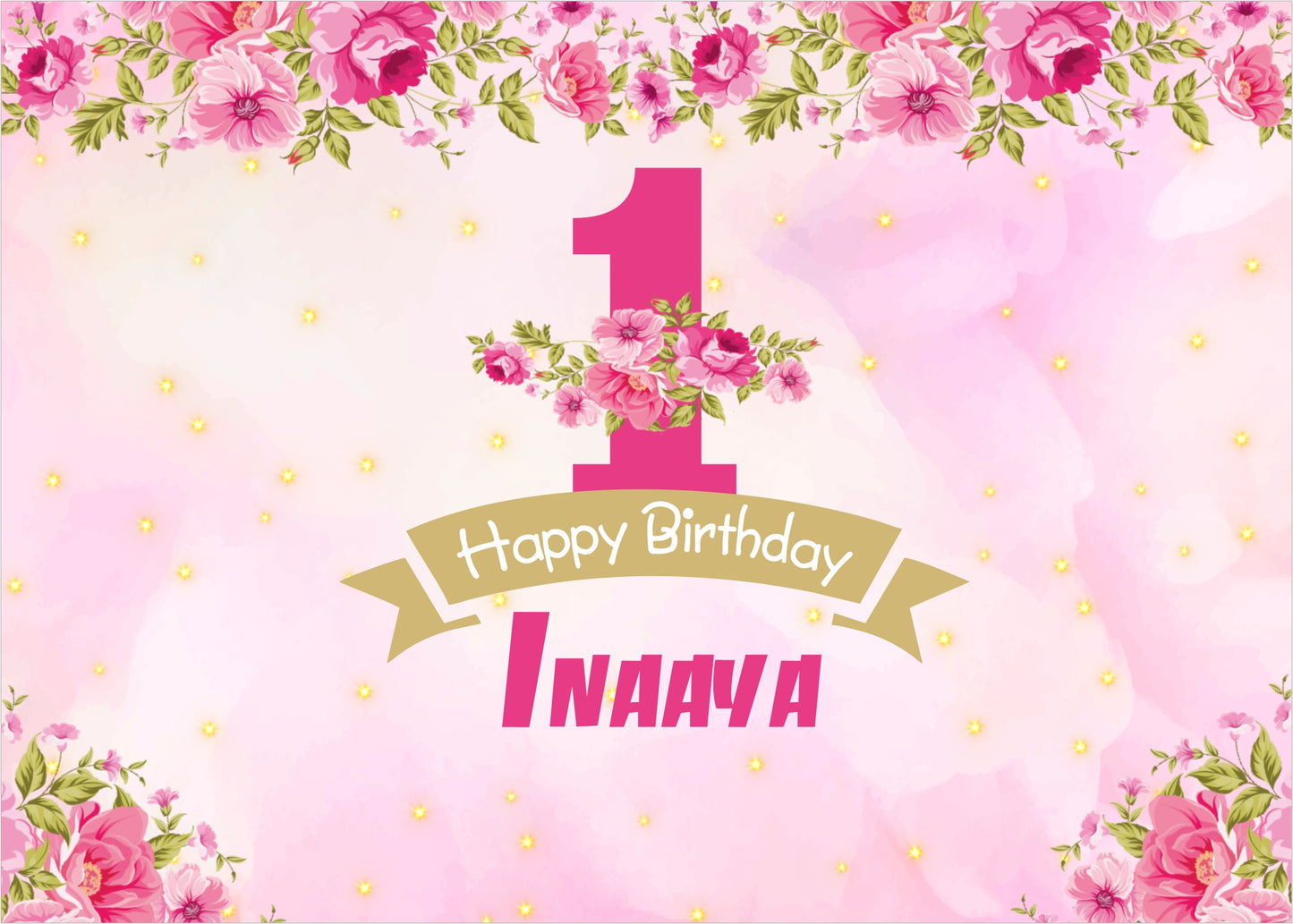 Personalize 1st Birthday Backdrop Banner