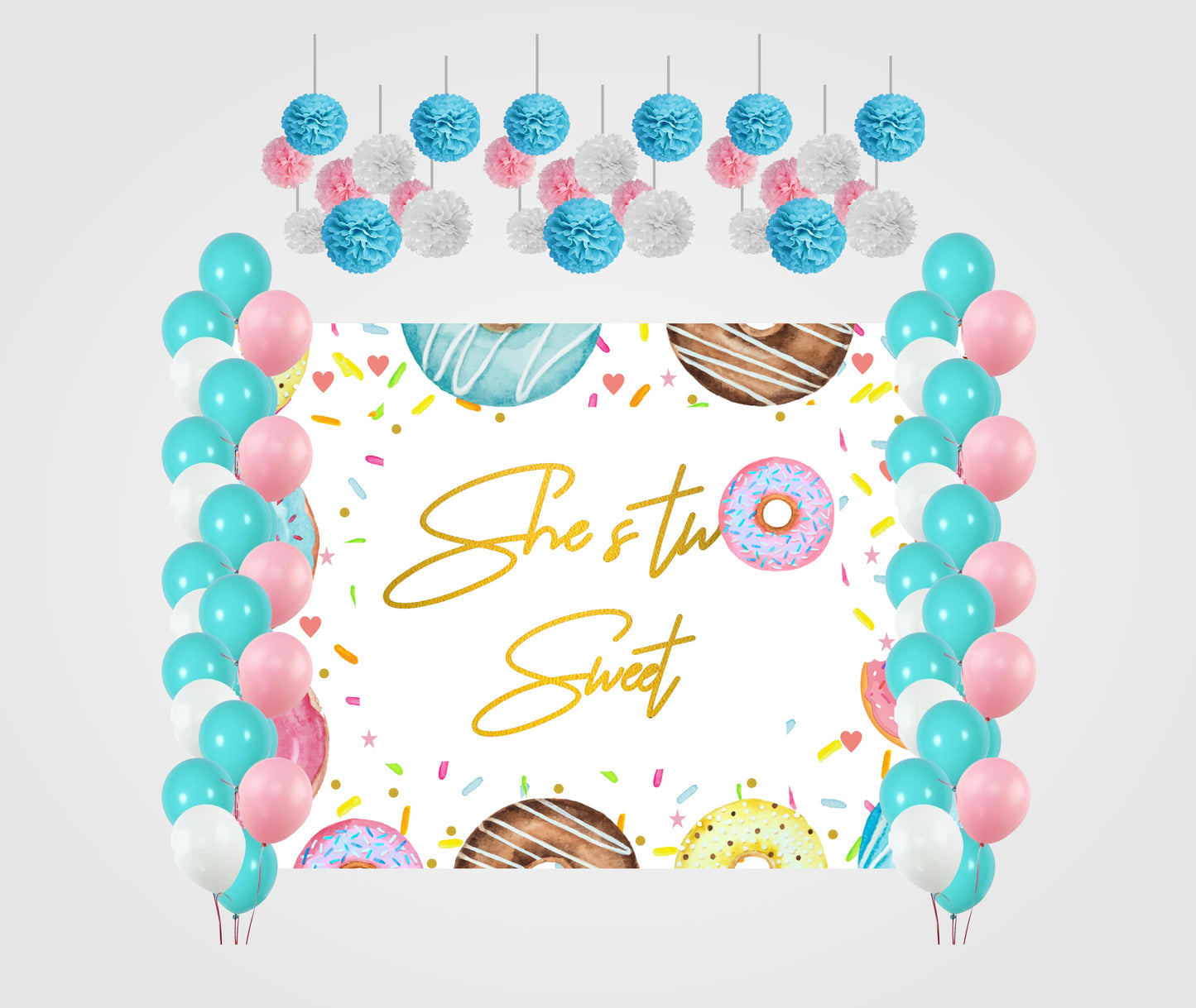 Two Sweet Theme Birthday Party Complete Decoration Kit