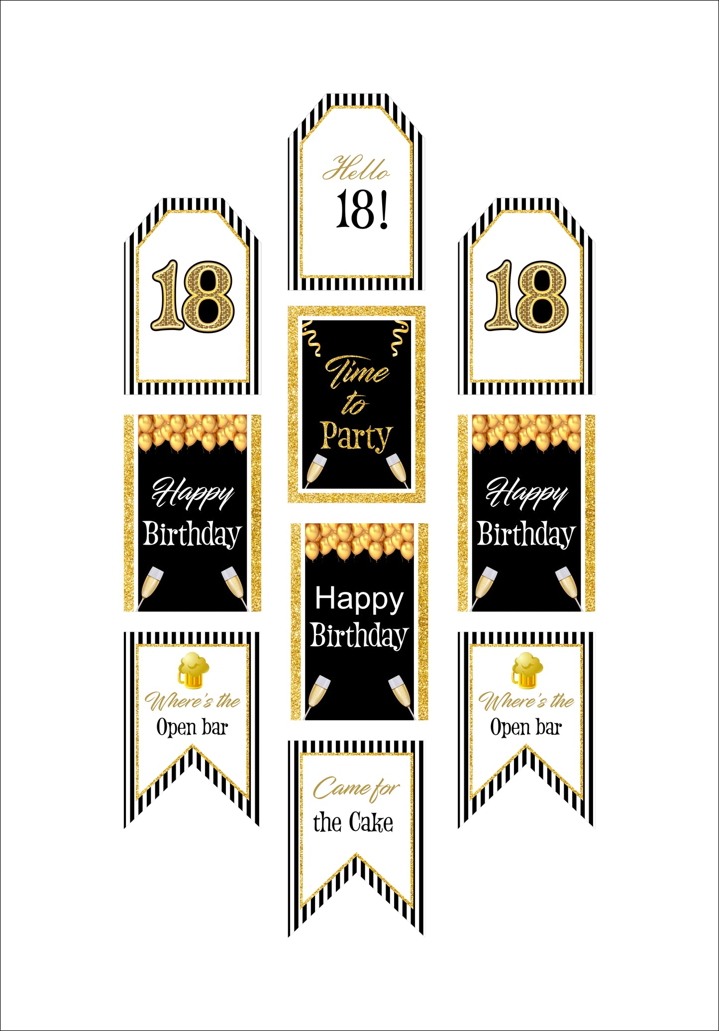 18th Birthday Paper Door Banner for Wall Decoration