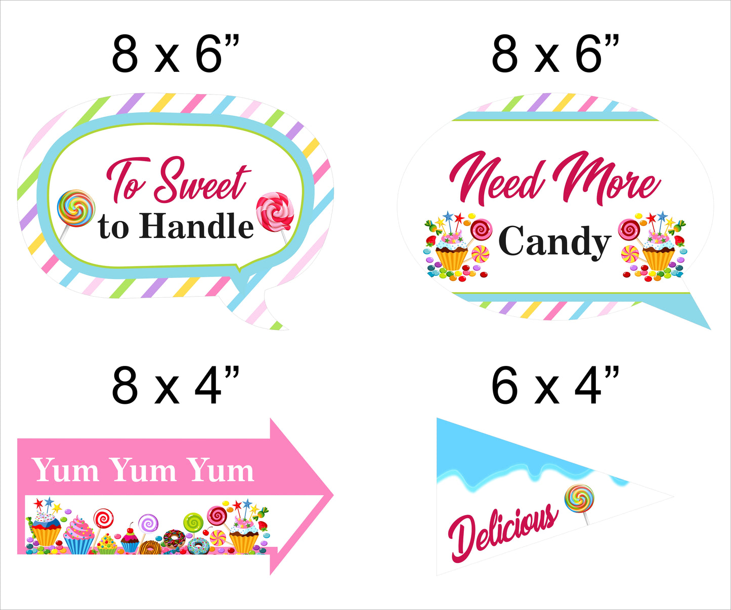 Candy Land Theme Birthday Party Photo Booth Props Kit
