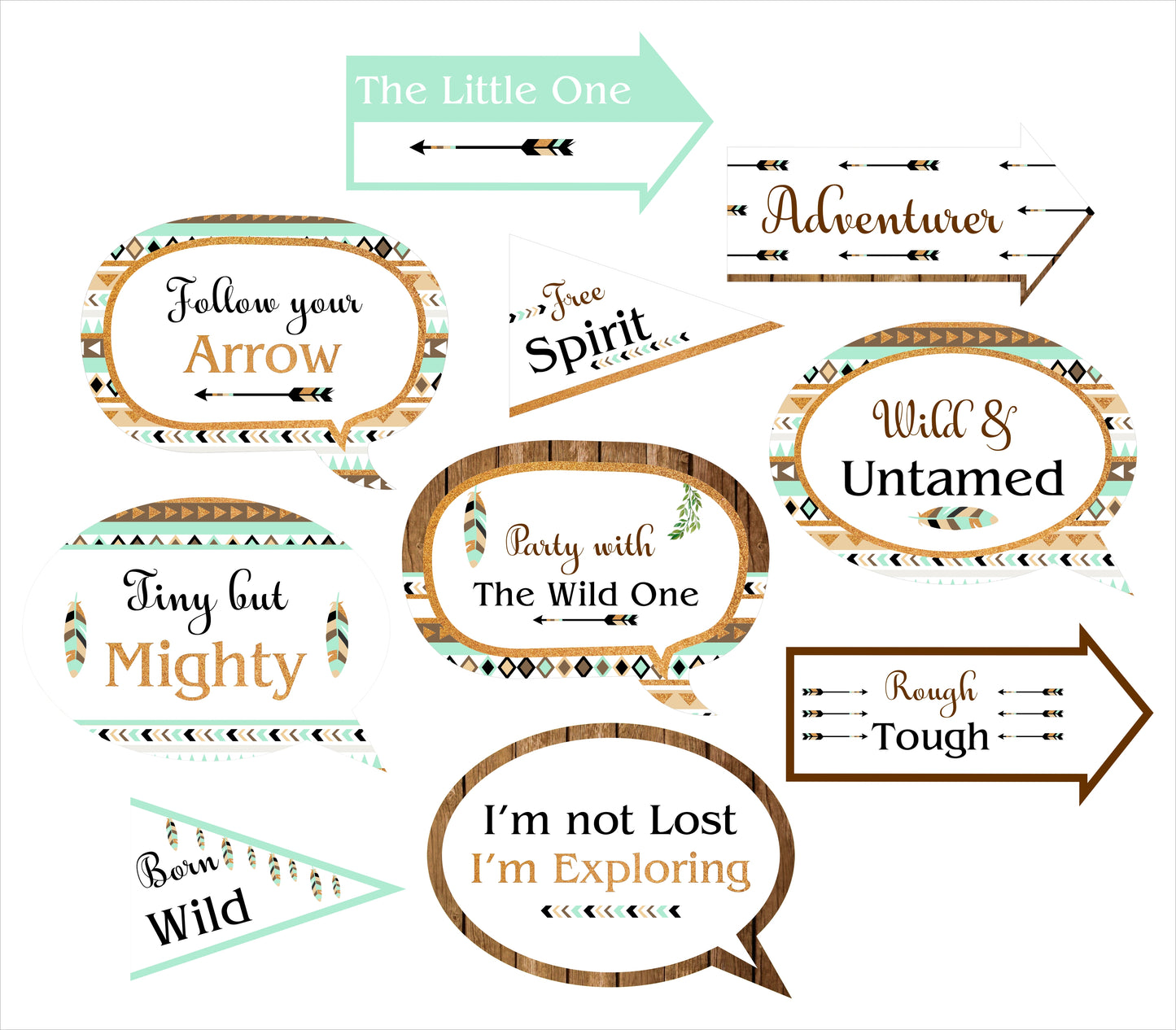 Wild One Birthday Party Photo Booth Props Kit