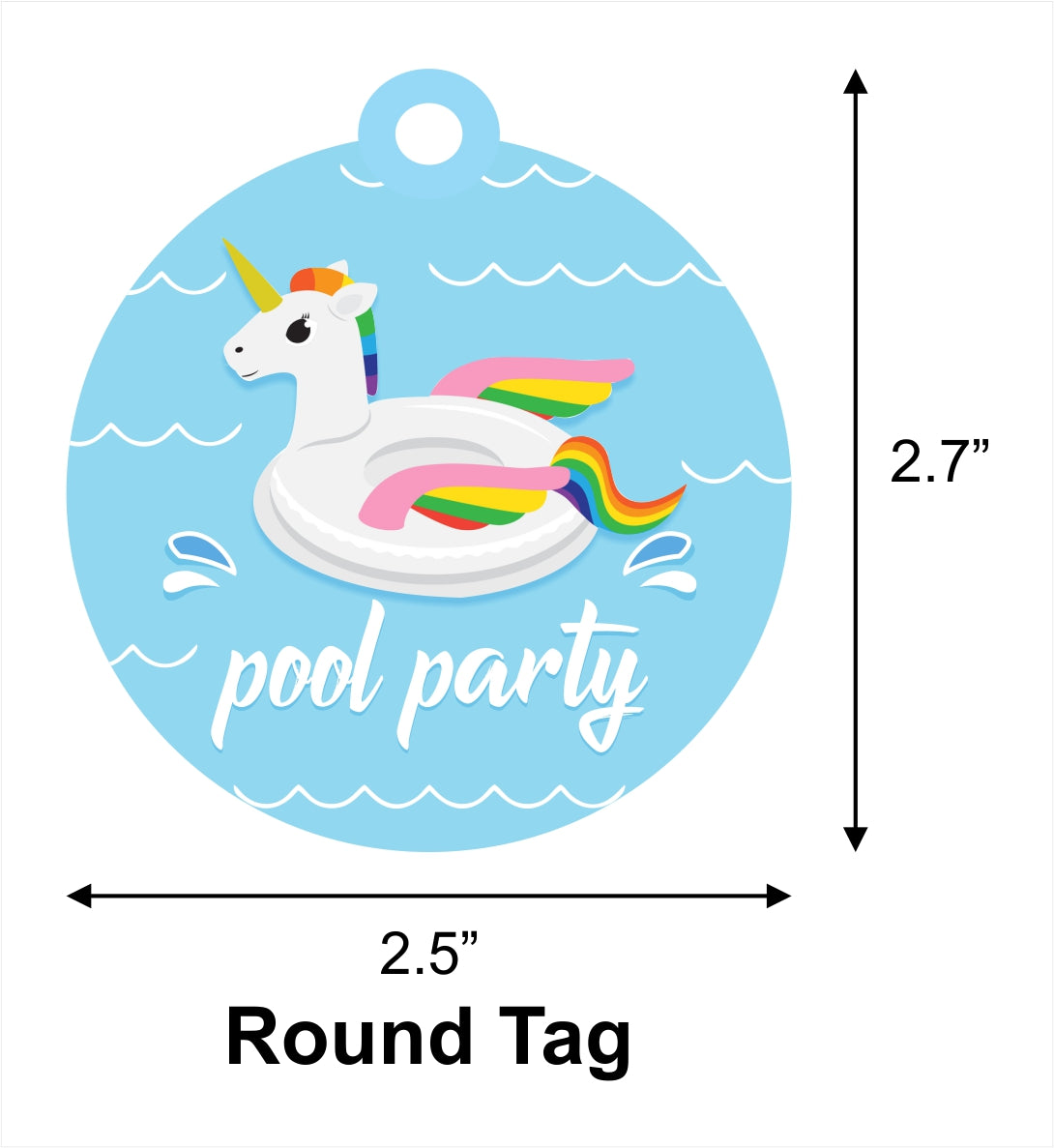 Pool Party Birthday Thank You Gift Tags