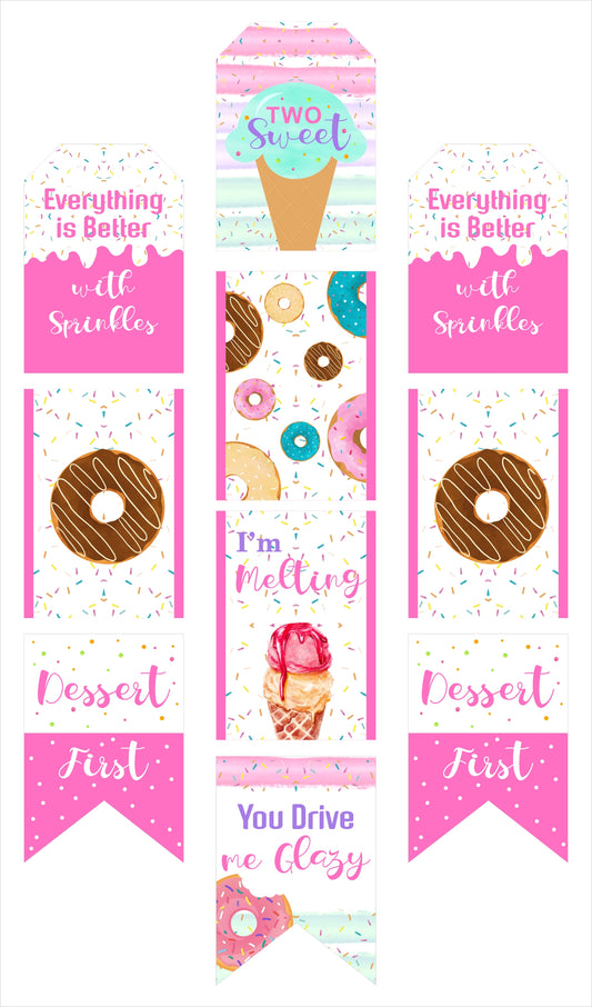 Two Sweet Theme Birthday Paper Door Banner for Wall Decoration