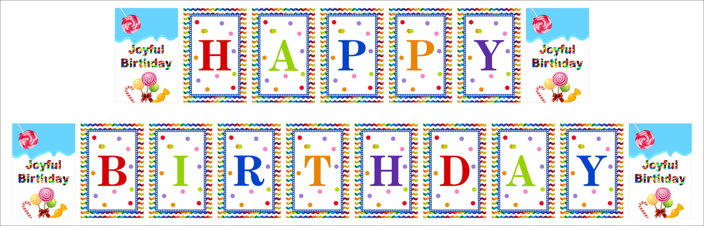 Joyful Theme Birthday Banner for Decoration