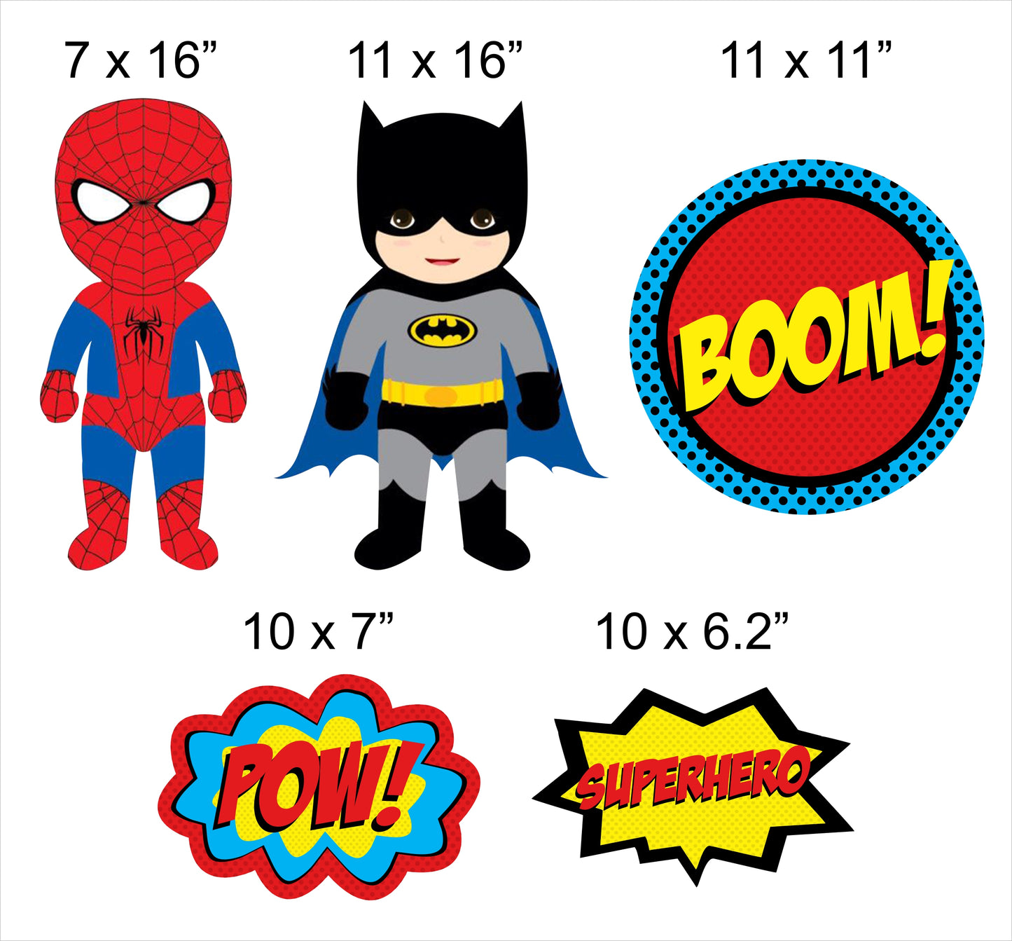 Super Hero Theme Birthday Party Cutouts