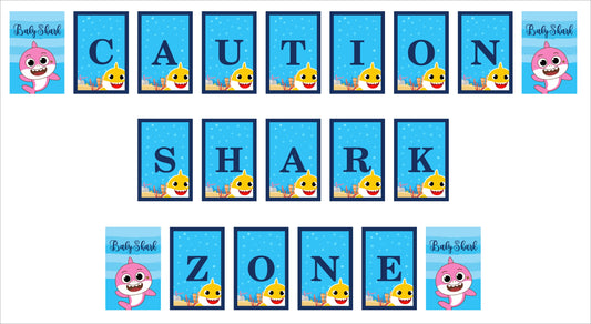 Baby Shark Theme Birthday Party Banner for Decoration