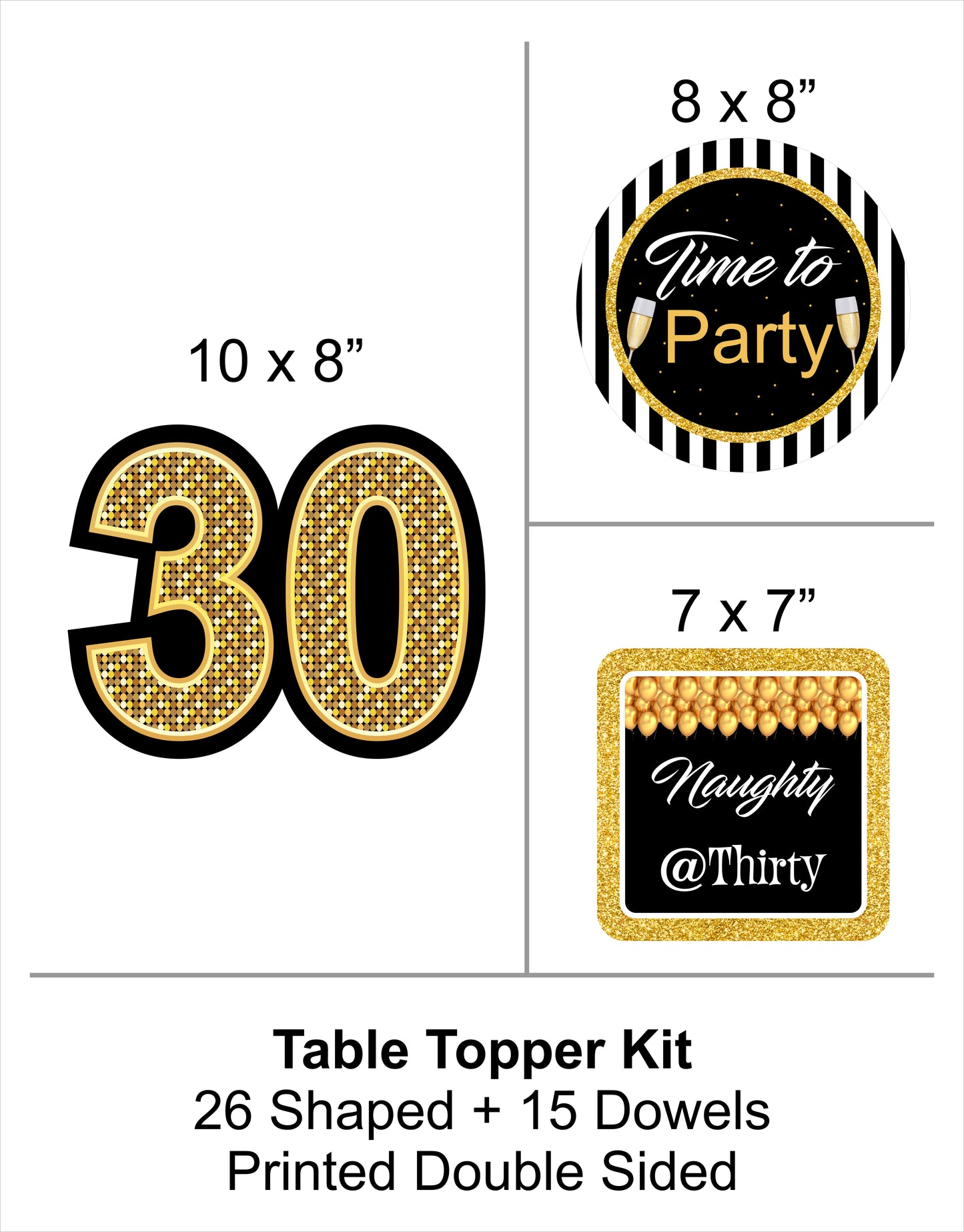 30th Birthday Party Table Toppers for Decoration