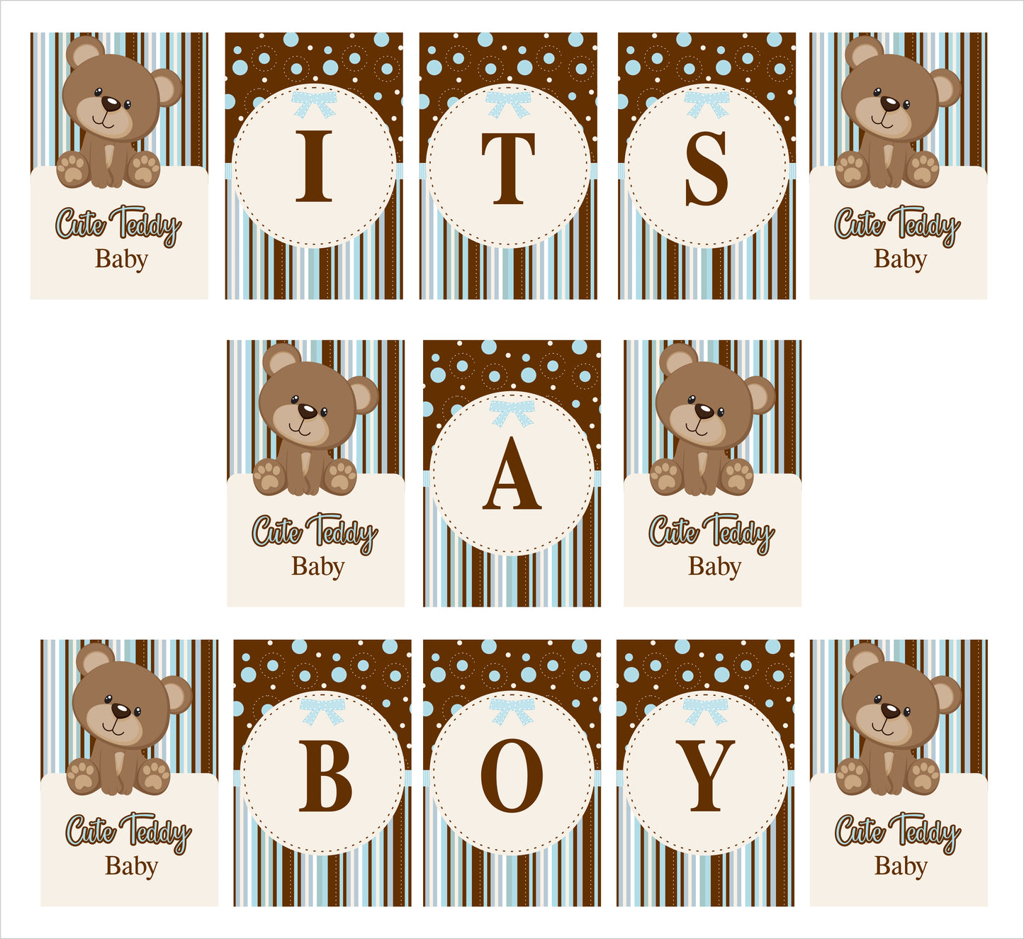 Cute Teddy Theme Welcome Baby Banner for Decoration