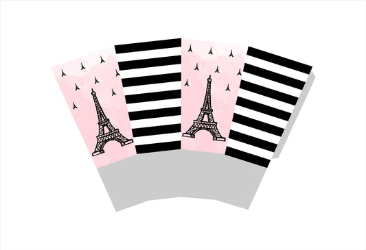 Oh La La - It'S Paris Theme Popcorn Box - Birthday Decoration- Pack Of 10