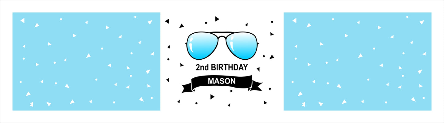 Two Cool Theme Birthday Party Water Bottle Labels