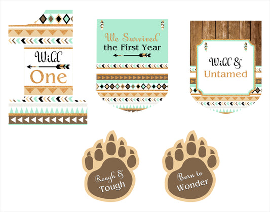 Wild One  Birthday Party Cutouts