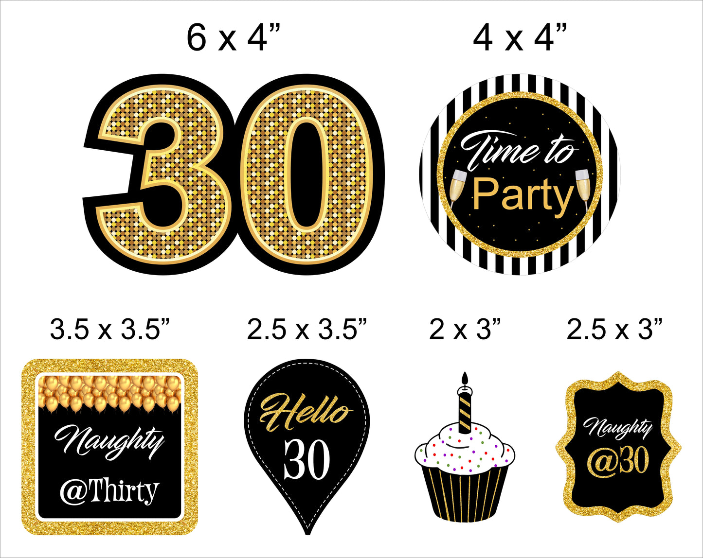 30th Birthday Party Cake Topper /Cake Decoration Kit