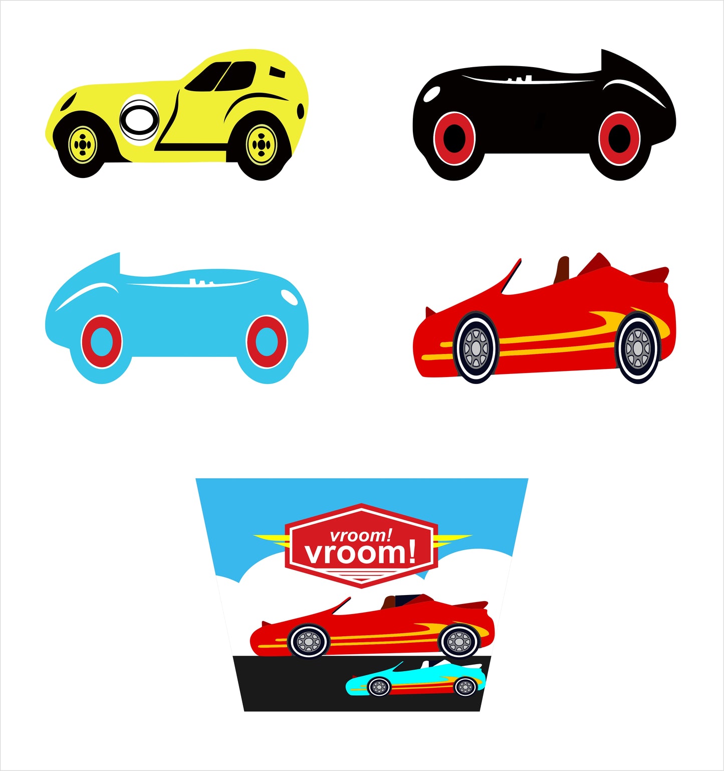 Cars Birthday Party Cupcake Toppers for Decoration