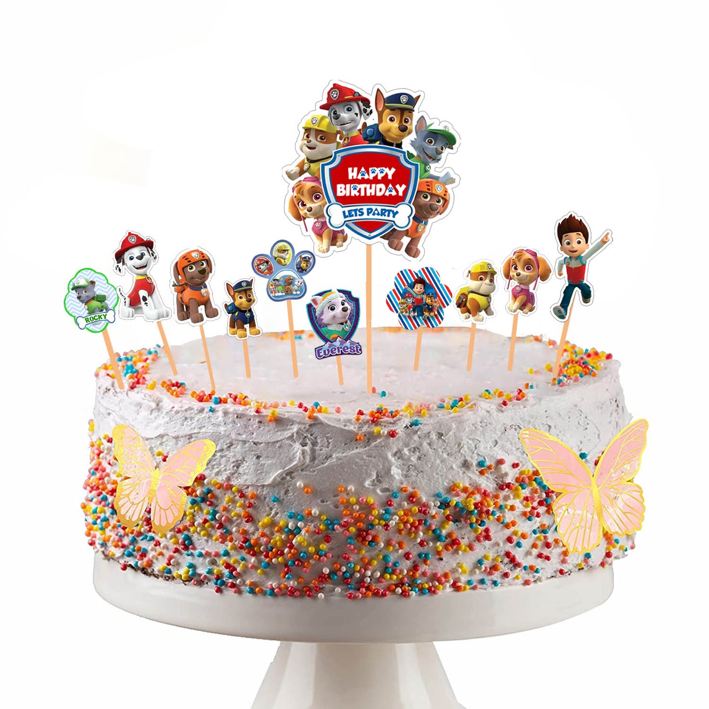 Paw Patrol Theme Birthday Party Cake Topper
