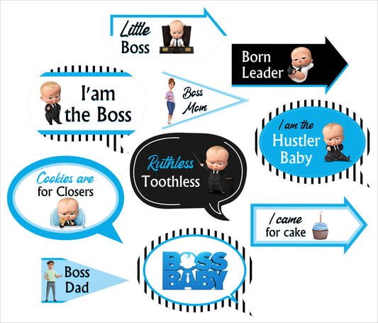 Boss Baby Theme Birthday Party Photo Booth Props Kit