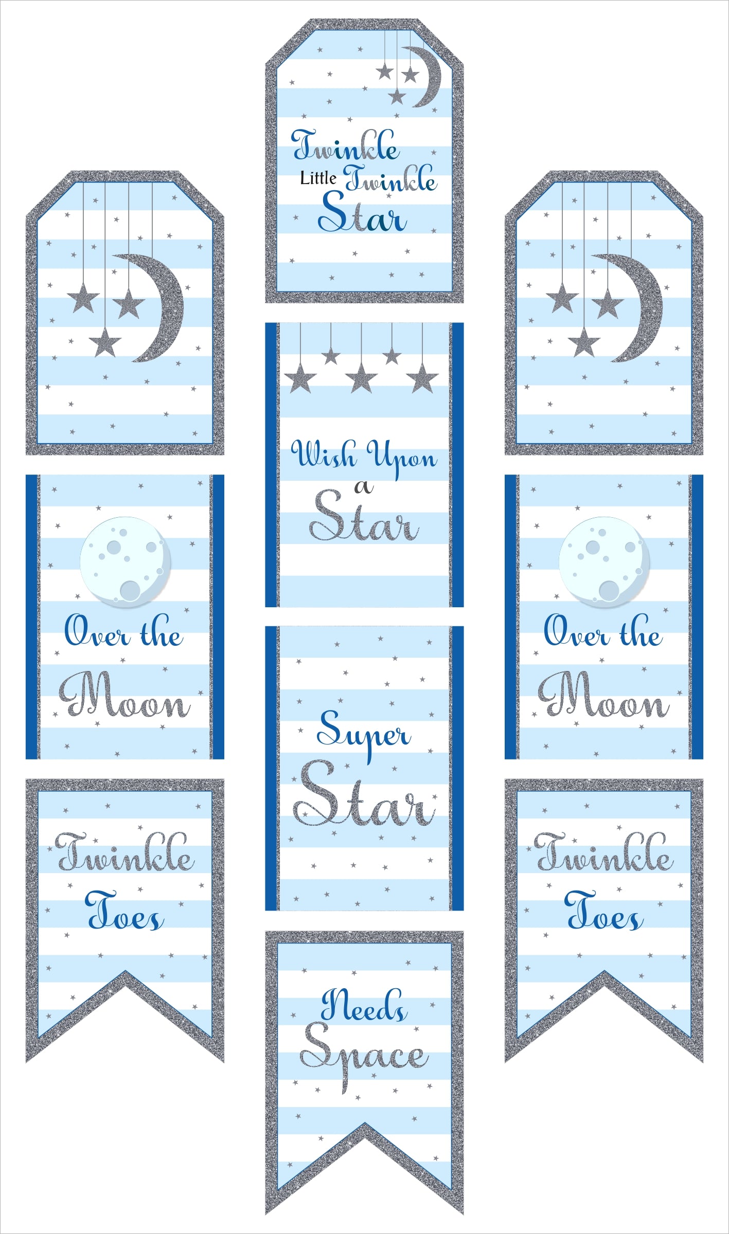 Twinkle Twinkle Little Star Theme Birthday Paper Wall Decoration