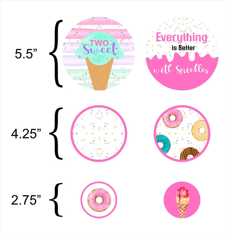 Two Sweet Theme Birthday Party Table Confetti