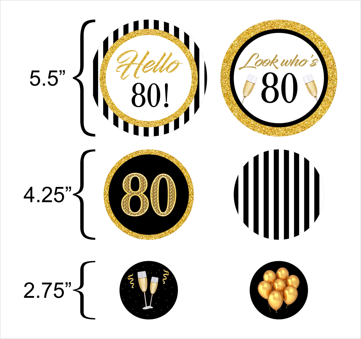 80th Birthday Party table confetti