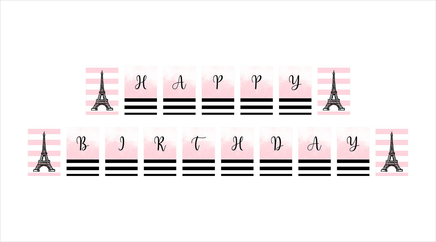 Oh La La Paris Theme Birthday Party Banner for Decoration