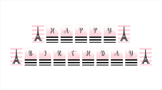Oh La La Paris Theme Birthday Party Banner for Decoration